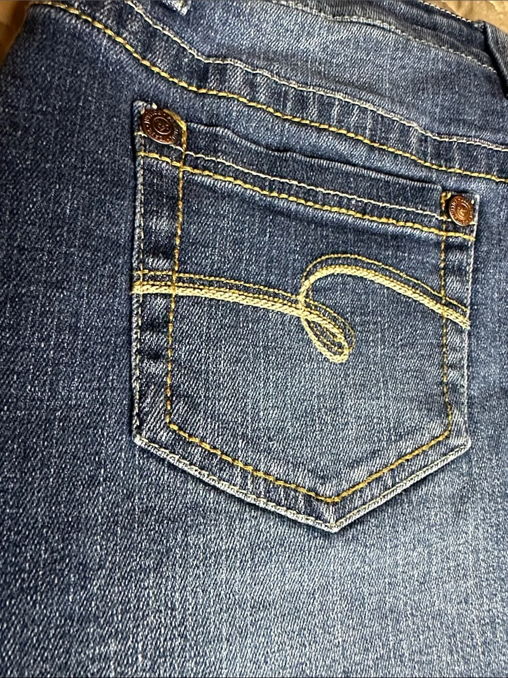 Justice Blue Denim Mini 14 Skirt with built in shorts Contrast Stitching